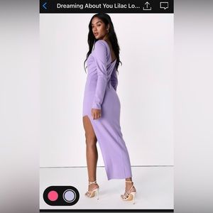 Lulus Dreaming About You Lilac Long Sleeve Maxi Dress Lilac NWT